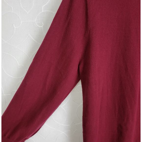 J. Crew Women's Sweater XL Red Puff Sleeve Classic Fit Rhinestone Pullover‎ NWT - Picture 4 of 7